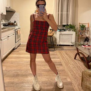 Urban Outfitters Red Plaid Mini Dress
